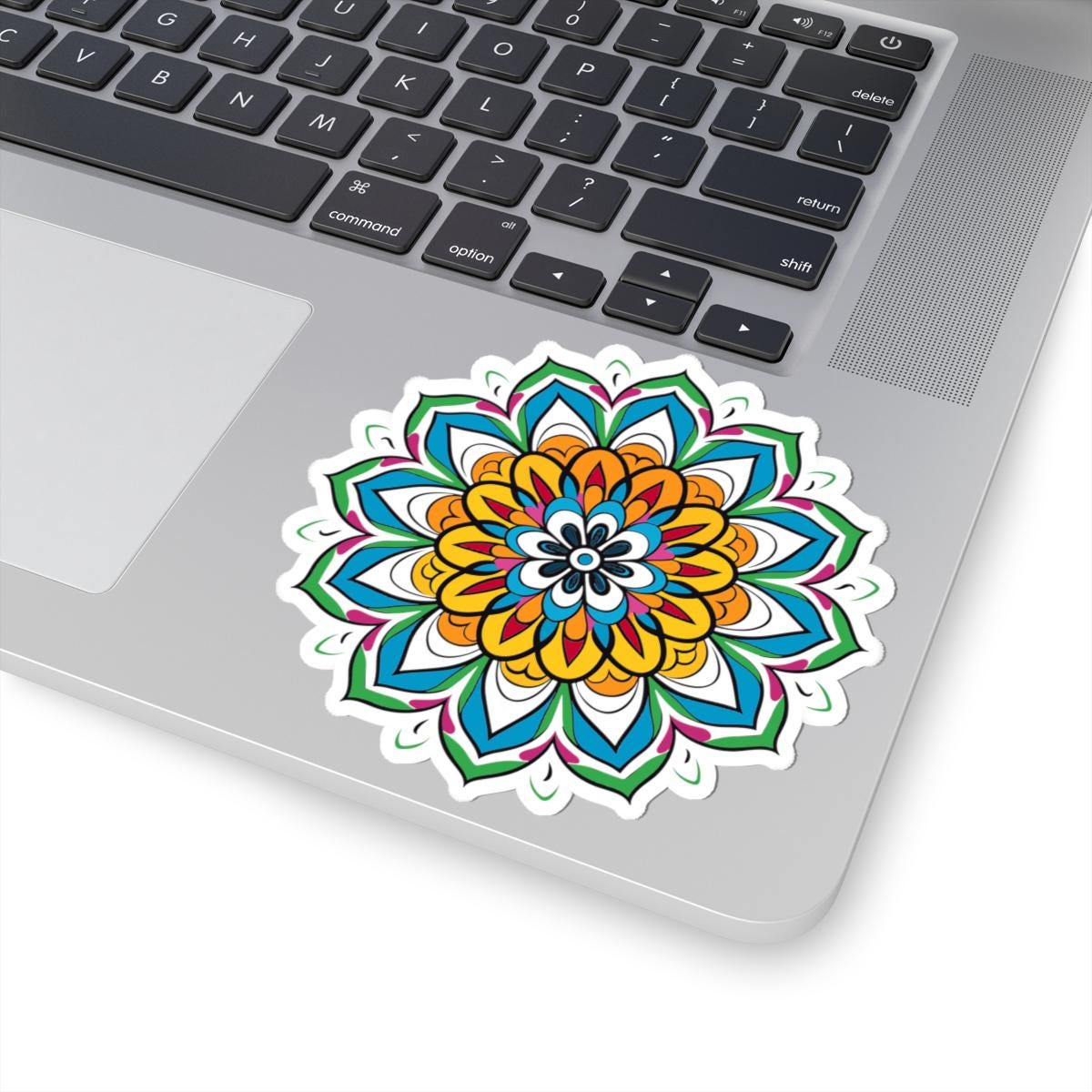 Vibrant Mandala Sticker: Boho Sacred Geometry Art Decal-1