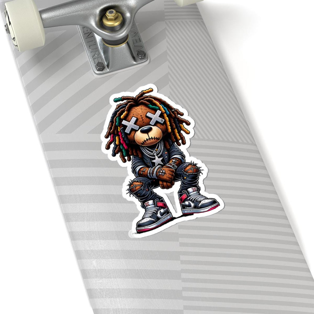ColorFlow | Multicolor Dread Bear Vinyl Sticker | Urban Streetwear Gamer Sticker | Waterproof Glossy or Matte-1