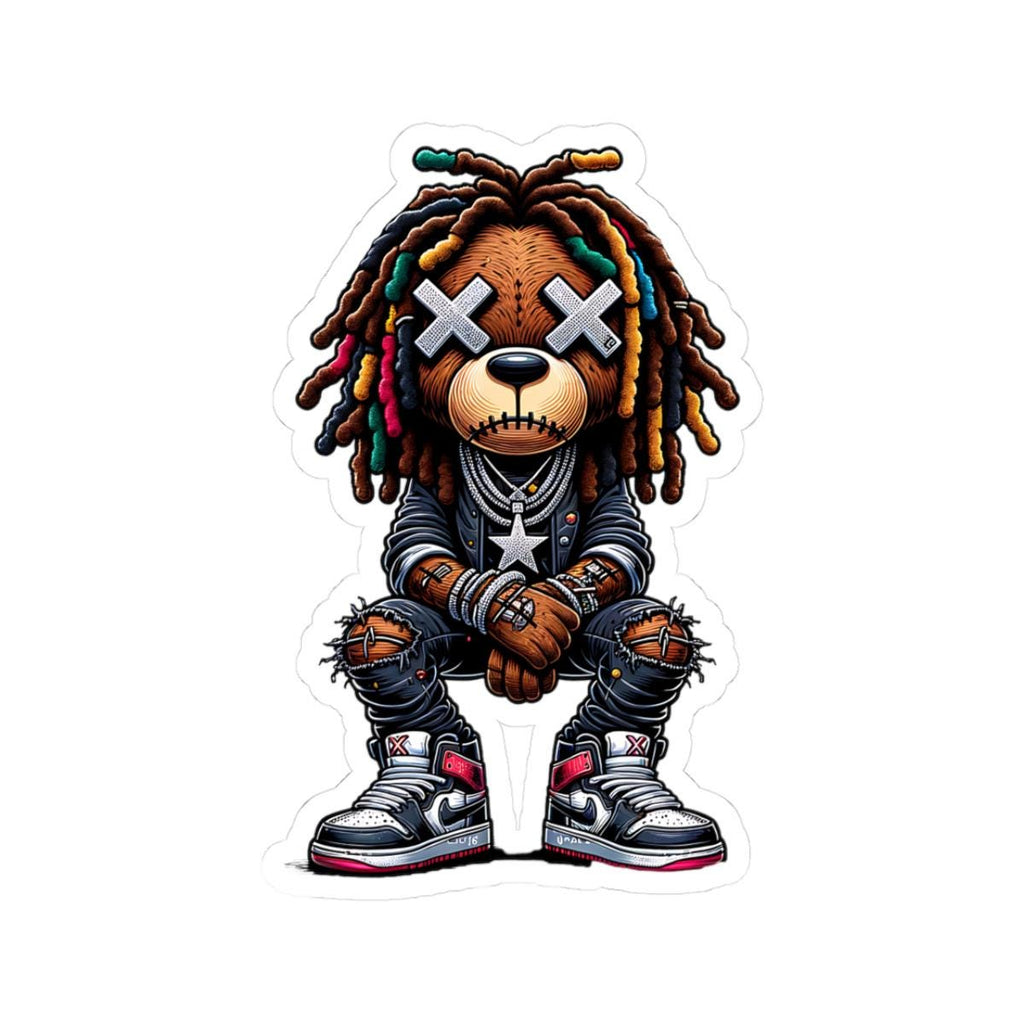 ColorFlow | Multicolor Dread Bear Vinyl Sticker | Urban Streetwear Gamer Sticker | Waterproof Glossy or Matte-0